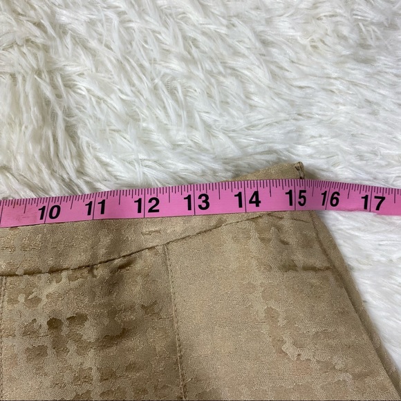J Crew Silk Metallic Gold Lame Pleated A-Line Skirt Size 6 - Picture 11 of 12